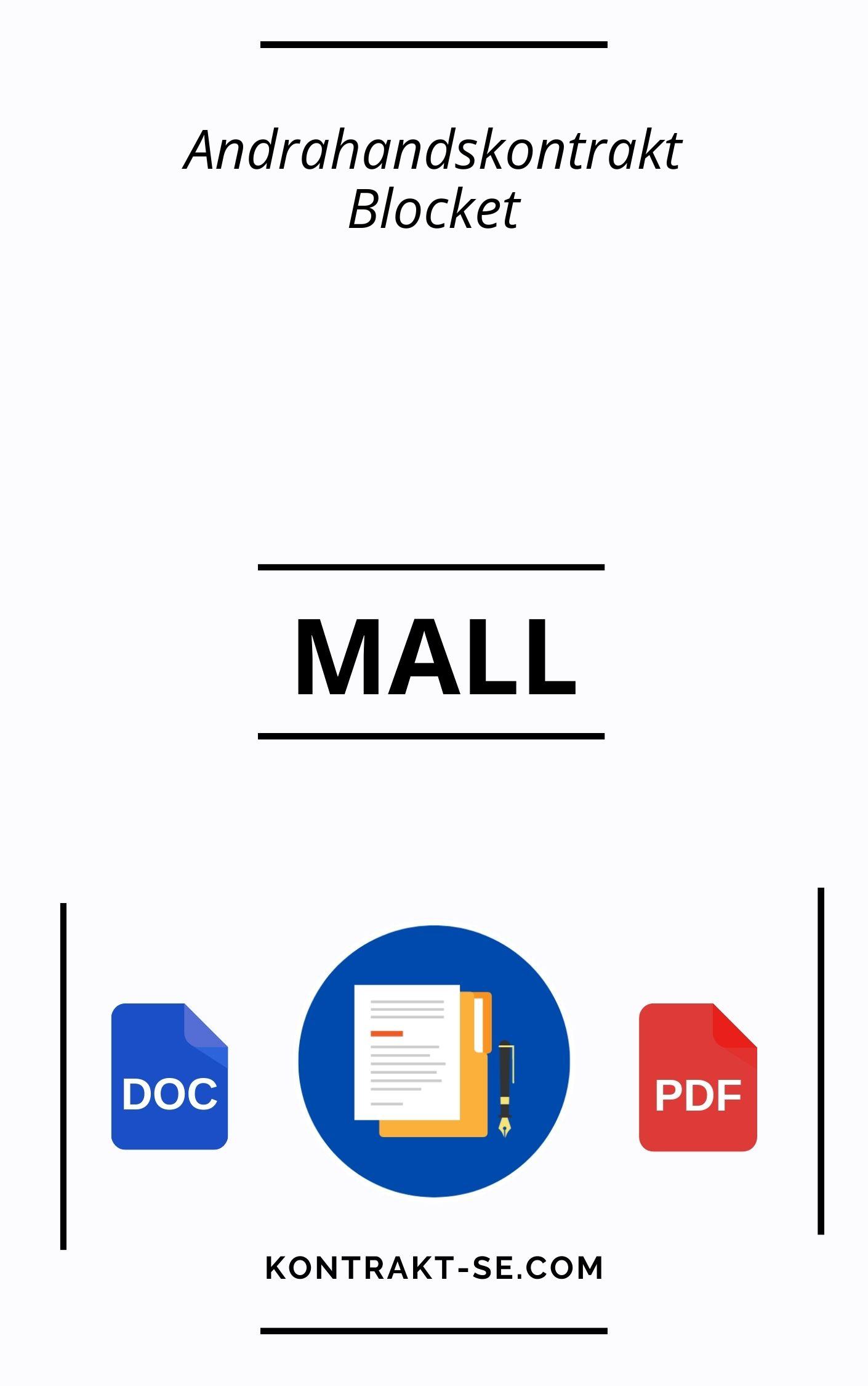 Andrahandskontrakt Blocket Mall | PDF WORD