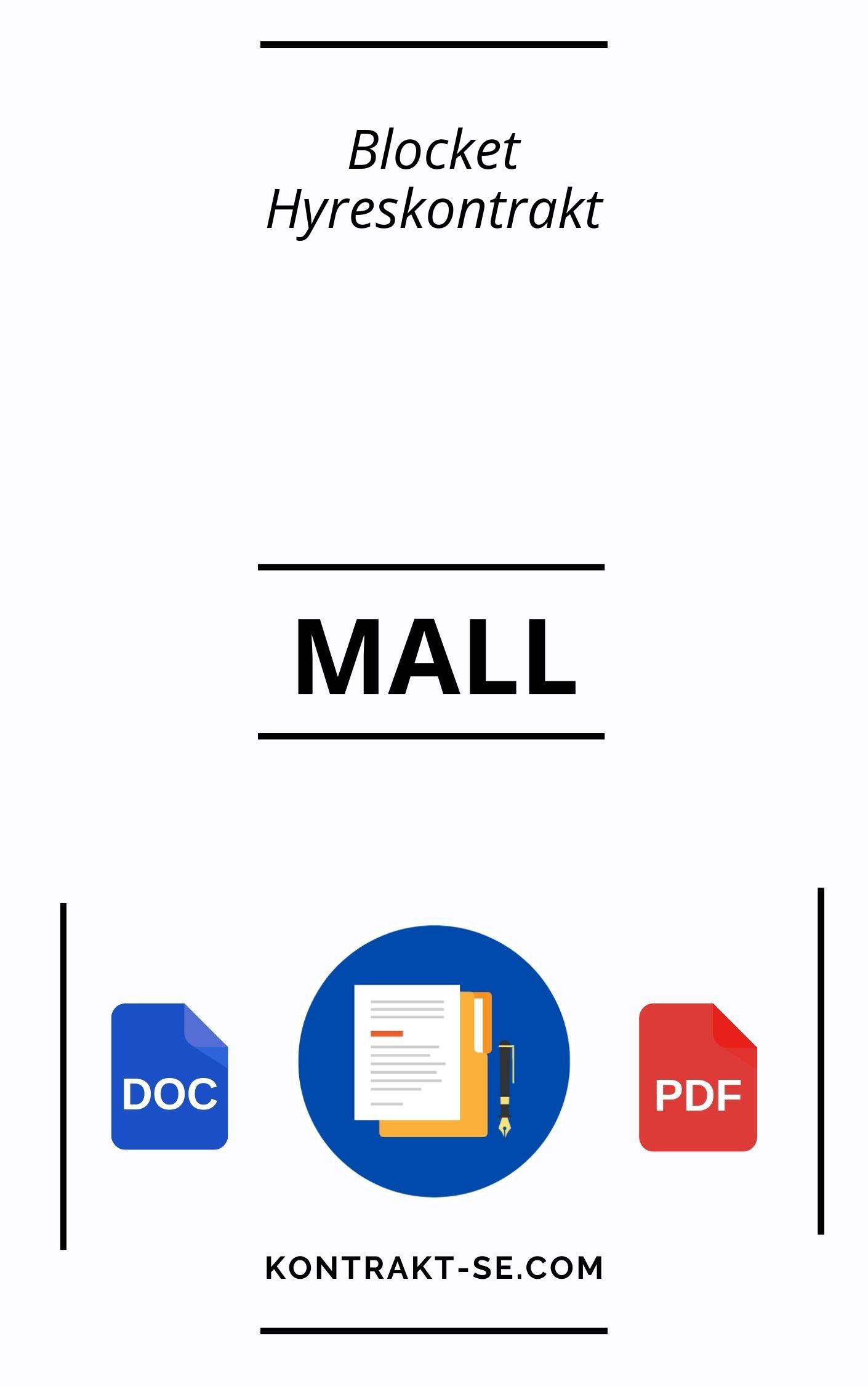 Blocket Hyreskontrakt Mall | PDF WORD